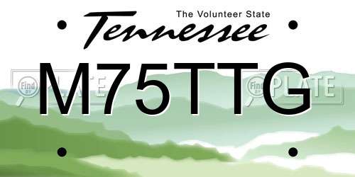 M75TTG Tennessee License Plate