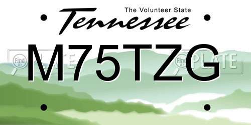 M75TZG Tennessee License Plate