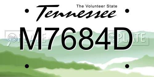 M7684D Tennessee License Plate