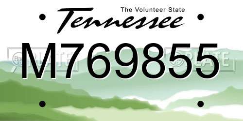 M769855 Tennessee License Plate
