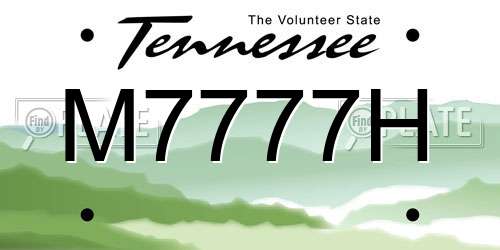 M7777H Tennessee License Plate