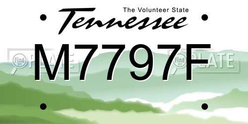 M7797F Tennessee License Plate