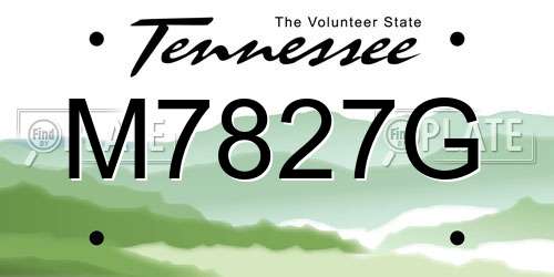 M7827G Tennessee License Plate