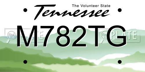 M782TG Tennessee License Plate