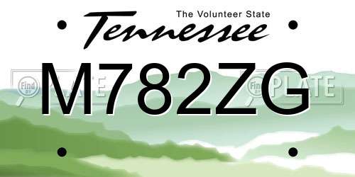 M782ZG Tennessee License Plate
