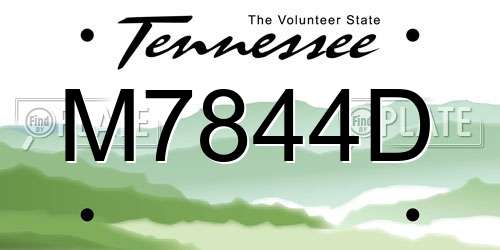 M7844D Tennessee License Plate