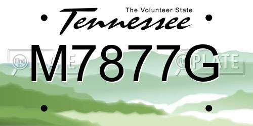 M7877G Tennessee License Plate
