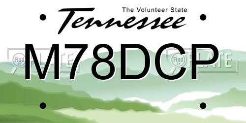 M78DCP Tennessee License Plate