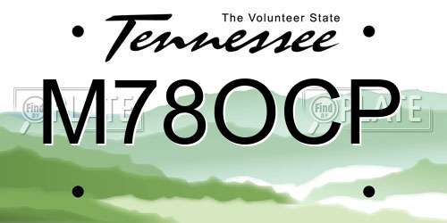 M78OCP Tennessee License Plate
