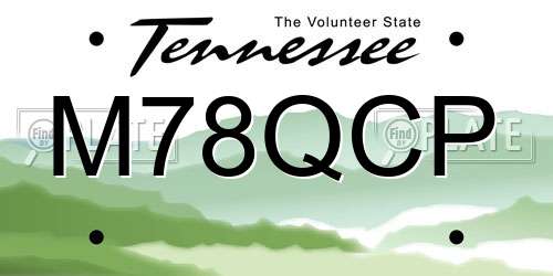 M78QCP Tennessee License Plate