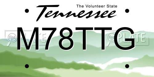 M78TTG Tennessee License Plate