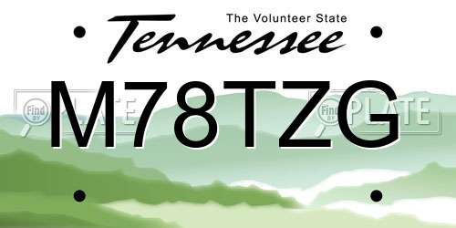 M78TZG Tennessee License Plate