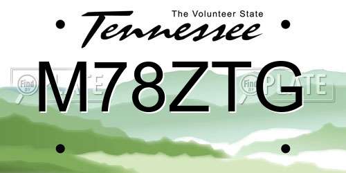 M78ZTG Tennessee License Plate