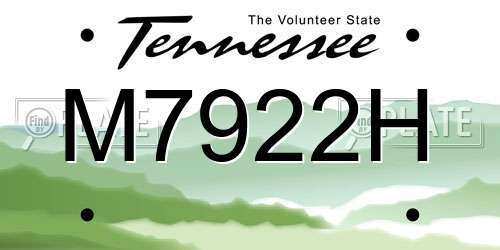 M7922H Tennessee License Plate