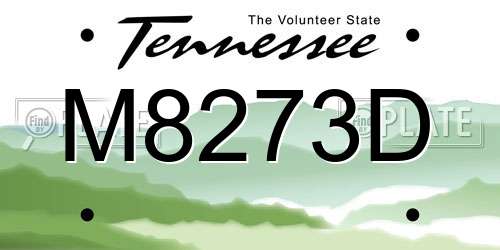 M8273D Tennessee License Plate