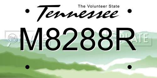 M8288R Tennessee License Plate