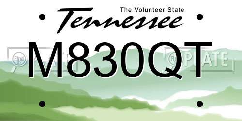 M830QT Tennessee License Plate