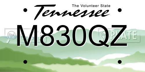 M830QZ Tennessee License Plate