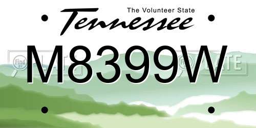 M8399W Tennessee License Plate