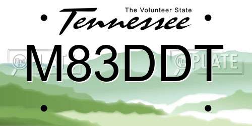 M83DDT Tennessee License Plate