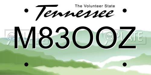 M83OOZ Tennessee License Plate