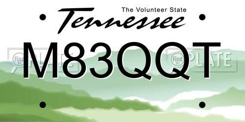 M83QQT Tennessee License Plate