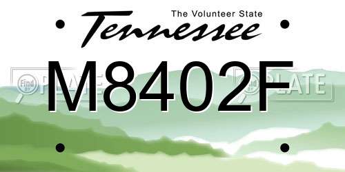 M8402F Tennessee License Plate