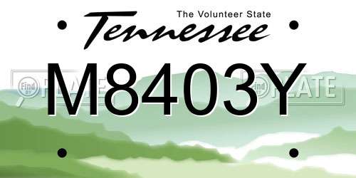 M8403Y Tennessee License Plate
