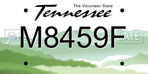 M8459F Tennessee License Plate