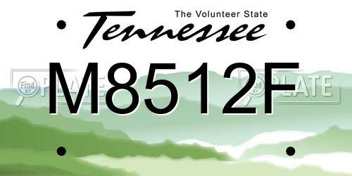 M8512F Tennessee License Plate