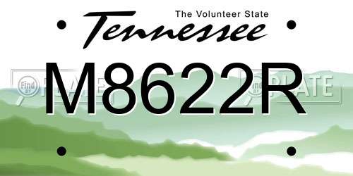 M8622R Tennessee License Plate