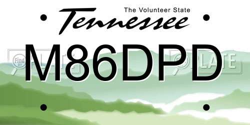 M86DPD Tennessee License Plate