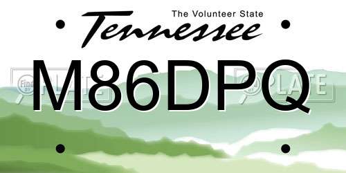 M86DPQ Tennessee License Plate