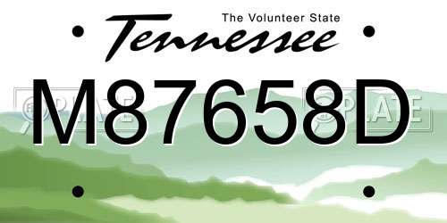 M87658D Tennessee License Plate