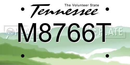 M8766T Tennessee License Plate