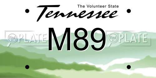 M89 Tennessee License Plate