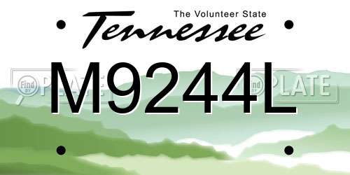 M9244L Tennessee License Plate