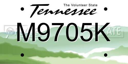 M9705K Tennessee License Plate