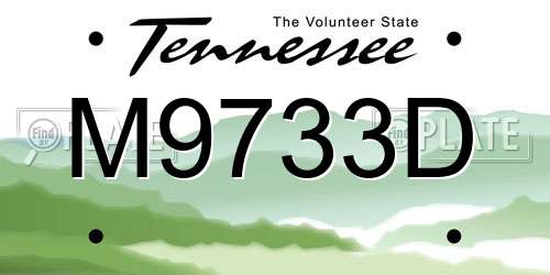 M9733D Tennessee License Plate