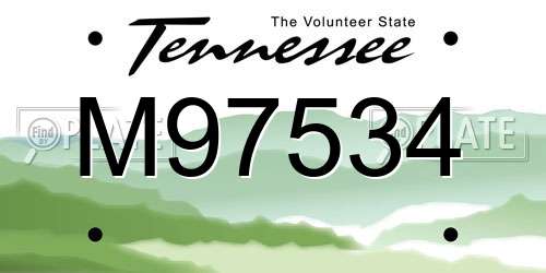 M97534 Tennessee License Plate