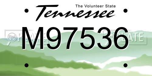 M97536 Tennessee License Plate