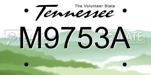 M9753A Tennessee License Plate