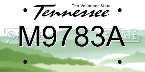 M9783A Tennessee License Plate