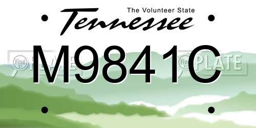 M9841C Tennessee License Plate
