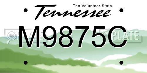 M9875C Tennessee License Plate