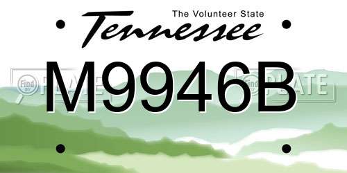 M9946B Tennessee License Plate