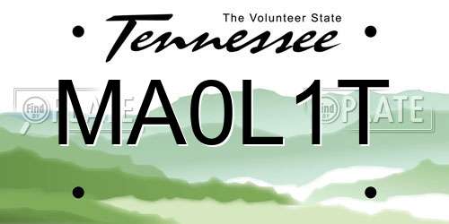 MA0L1T Tennessee License Plate