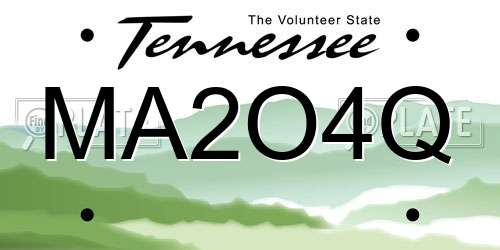 MA2O4Q Tennessee License Plate