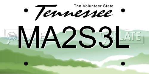 MA2S3L Tennessee License Plate