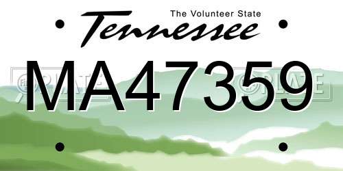 MA47359 Tennessee License Plate